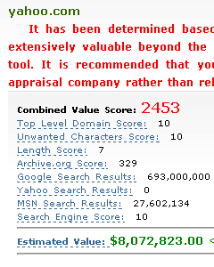 yahoo.comの価値