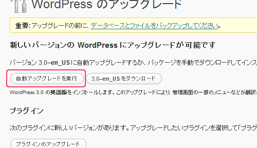 WordPress 3.0 にバージョンアップしました！