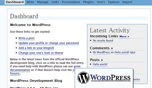 [WordPress] WordPress 2.0.5 Beta 1人柱中